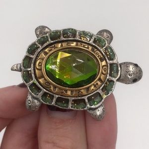 Long Life Sea Turtle Pewter Tone Brooch Pin